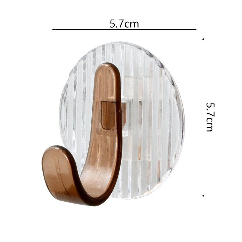 Acrylic Self Adhesive Hooks Wall Hook Home Décor Bathroom Towel Hooks Rack Hanging Coat Hanger Door Back Keys Hanger Bag Holder Wall Hanger Storage Organizer for Living Room Bedroom Wall Door