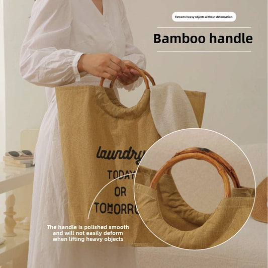 Tote clothes laundry basket household, large capacity pants clothing storage basket, polyester waterproof laundry basket