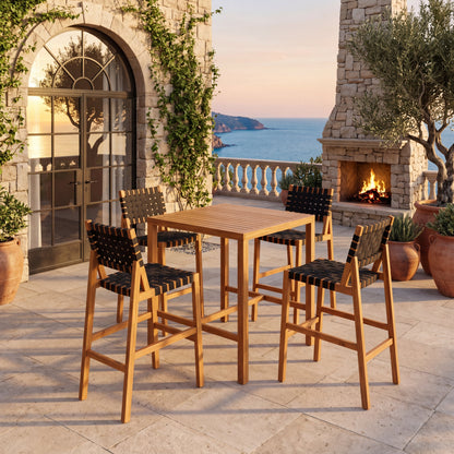 30.5 Inch Seat Height Outdoor Acacia Solid Wood Patio Furniture Set