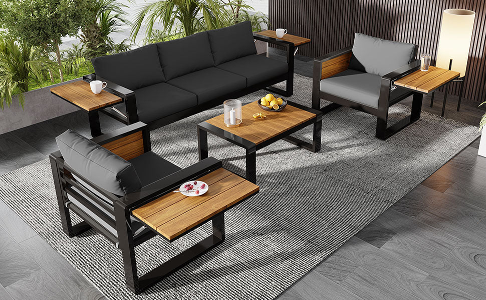 Aluminum Frame Large 4-Piece Outdoor Patio Furniture Set