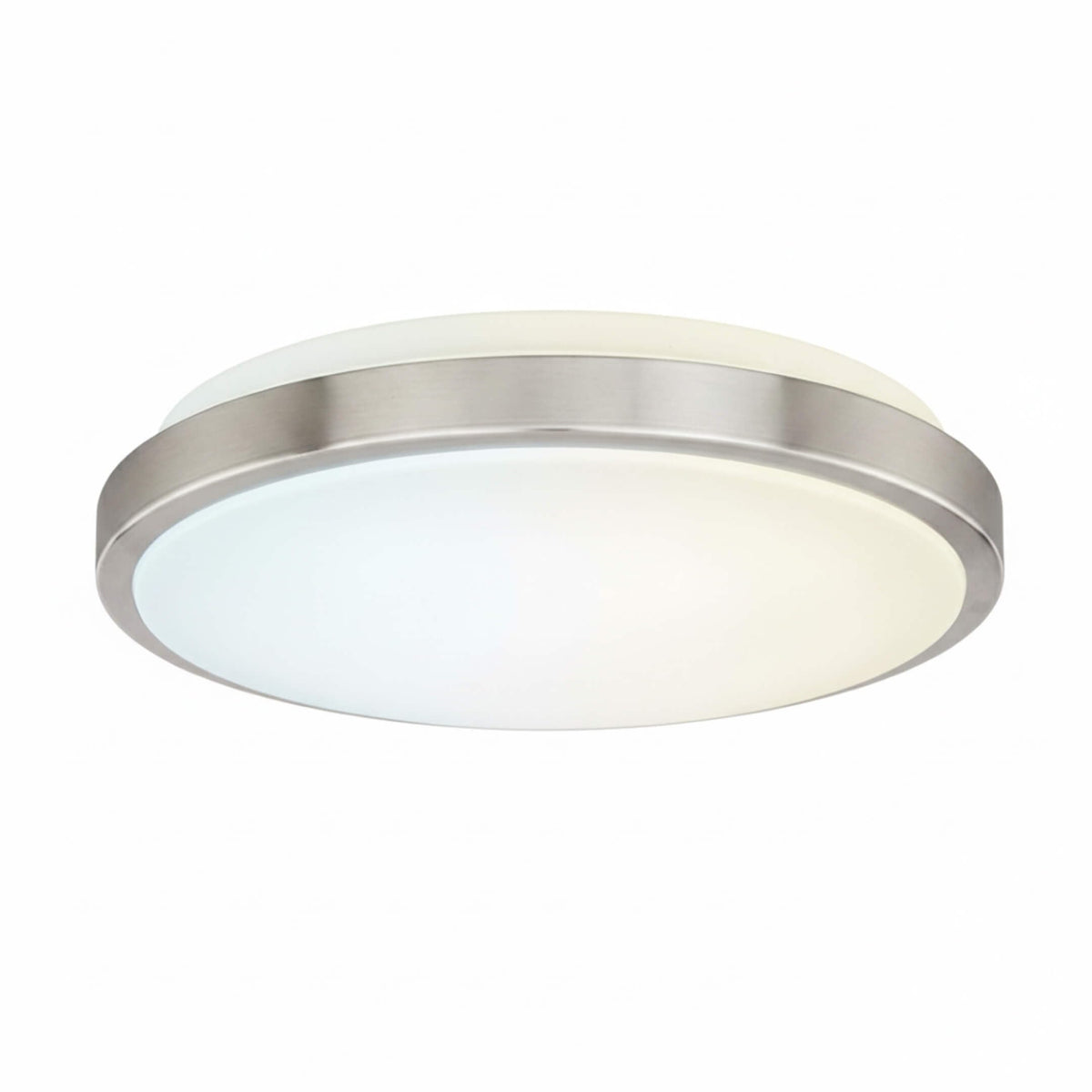 12 Inch LED Flush Mount Ceiling Light Fixture - TRIAC Dimmable - 15W Power, 1050LM - Modern Single Ring Ceiling Light for Bedroom, Kitchen, Bathroom, Home & Office - ETL Certified - Silver