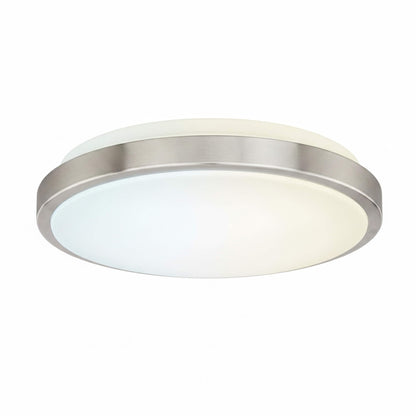 12 Inch LED Flush Mount Ceiling Light Fixture - TRIAC Dimmable - 15W Power, 1050LM - Modern Single Ring Ceiling Light for Bedroom, Kitchen, Bathroom, Home & Office - ETL Certified - Silver