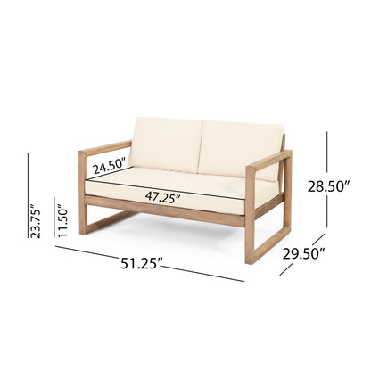4-Piece Acacia Wood Patio Furniture Set, Outdoor Furniture