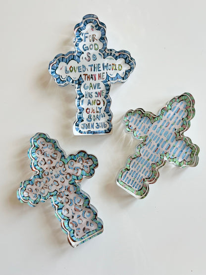 Faithful Cross I Acrylic Tabletop Art