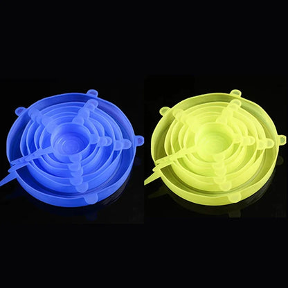 6 Pcs Silicone Stretch Lids for Kitchen Food Covers | Universal Bowl Caps