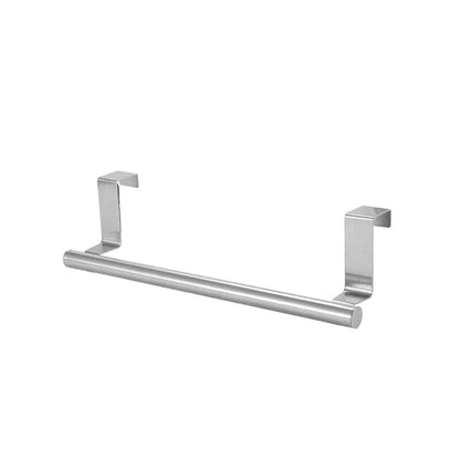 Towel Rack Over Door Stainless Steel Towel Bar Storage Organizer Bathroom Kitchen Cabinet Door Hanging Towel Rack