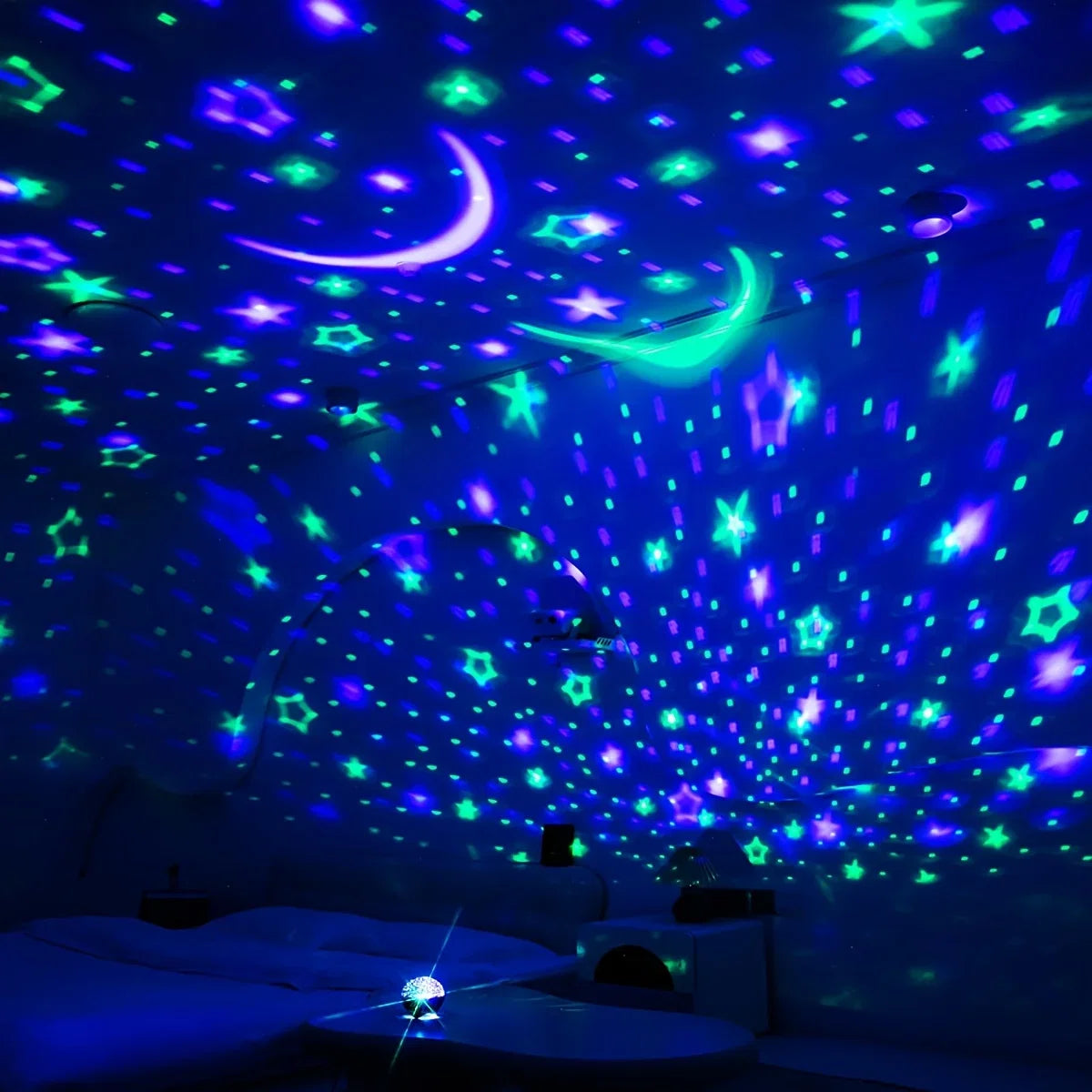 LED Night Light Projector | Starry Sky Galaxy Moon Lamp with Auto Color Changing