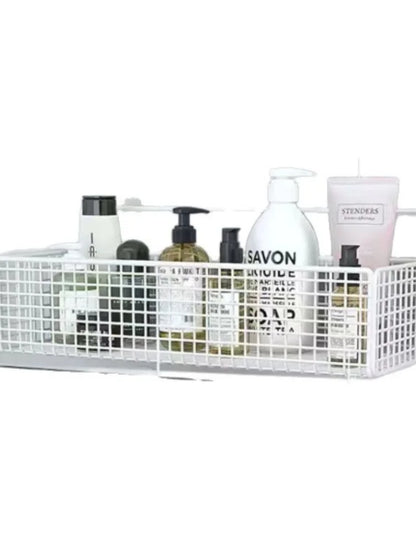 Punch-Free Bathroom Shelf, Multifunctional Storage Rack, Wall Mounted Toiletries Organizer, Waterproof & Durable