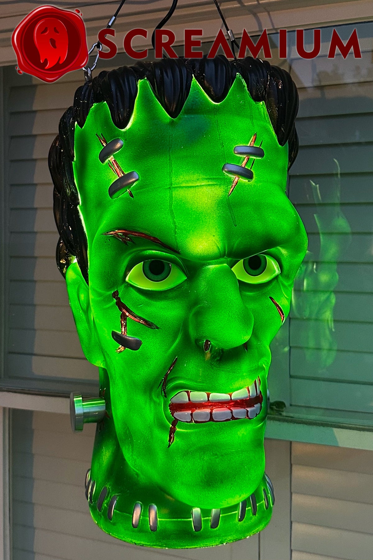 Giant Frankenstein Monster Pendant Lantern Prop 20-Inch-Tall Waterproof Outdoor Halloween Decoration