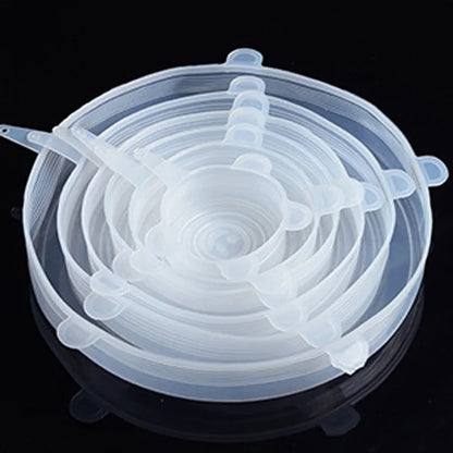 6 Pcs Silicone Stretch Lids for Kitchen Food Covers | Universal Bowl Caps
