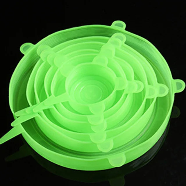 6 Pcs Silicone Stretch Lids for Kitchen Food Covers | Universal Bowl Caps