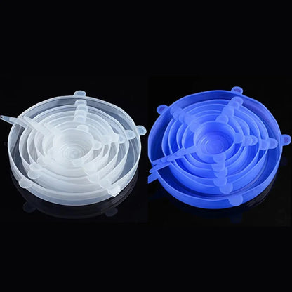 6 Pcs Silicone Stretch Lids for Kitchen Food Covers | Universal Bowl Caps