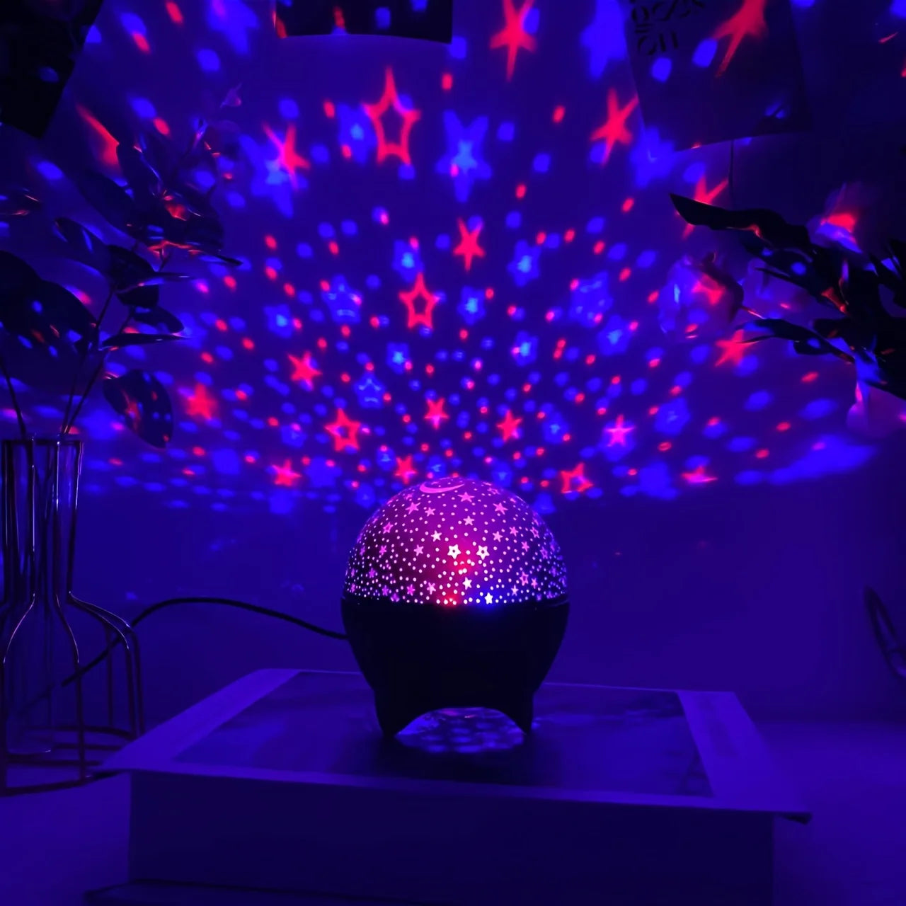 LED Night Light Projector | Starry Sky Galaxy Moon Lamp with Auto Color Changing