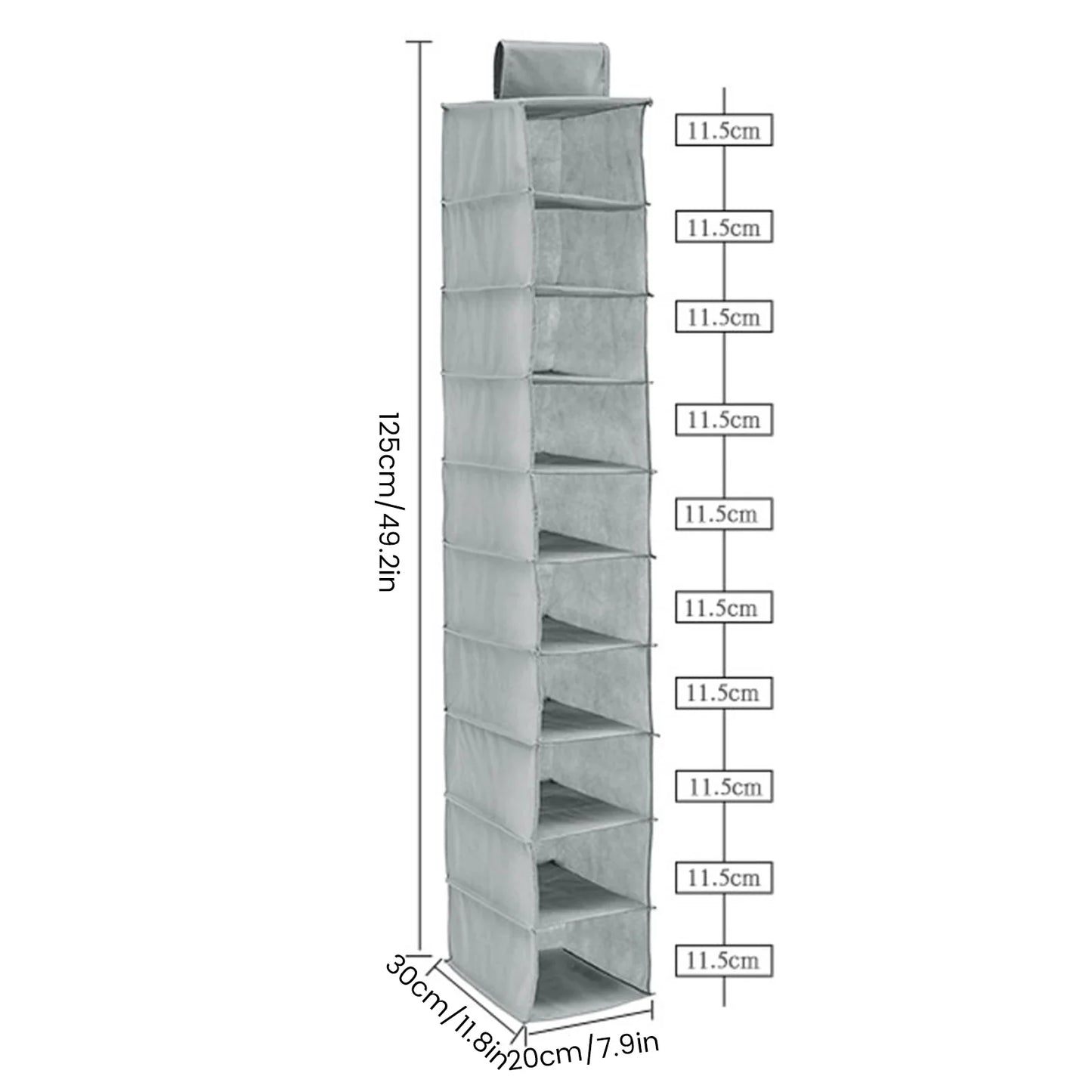 Hanging Shoe Organizer Non-woven Shoe Storage Shelf 10-Layer Foldable Hanging Shoe Rack Space Saving for Home Bedroom Closet