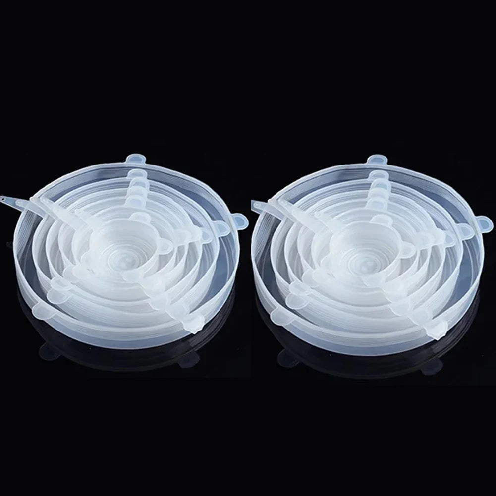6 Pcs Silicone Stretch Lids for Kitchen Food Covers | Universal Bowl Caps