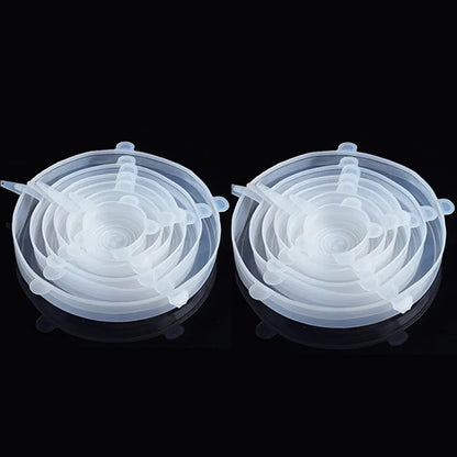 6 Pcs Silicone Stretch Lids for Kitchen Food Covers | Universal Bowl Caps