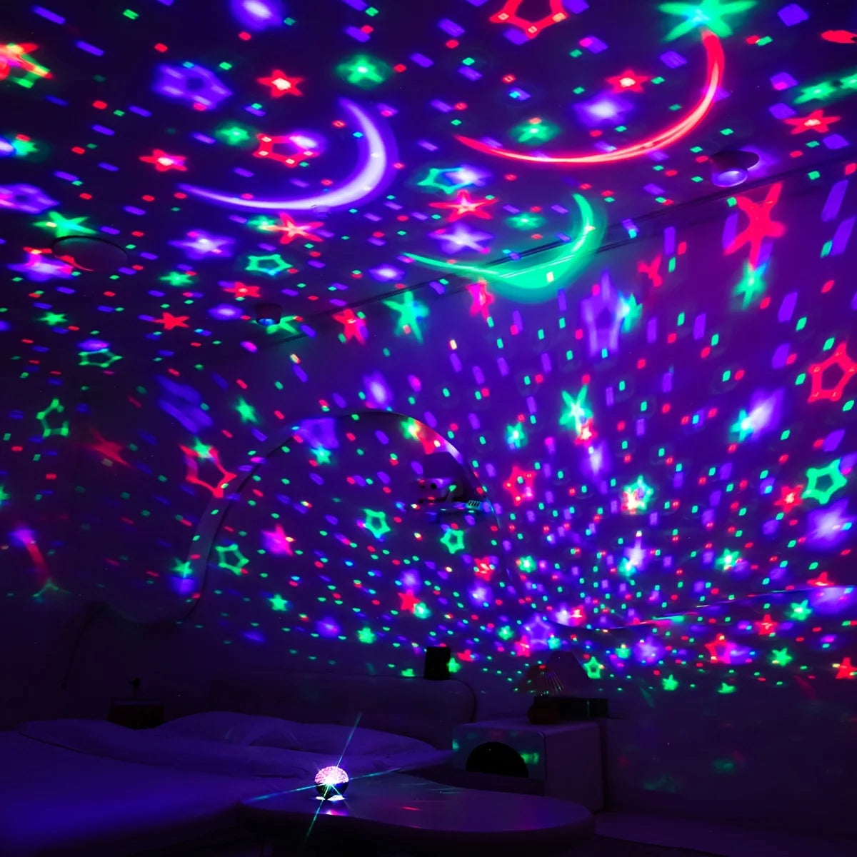 LED Night Light Projector | Starry Sky Galaxy Moon Lamp with Auto Color Changing