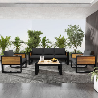 Aluminum Frame Large 4-Piece Outdoor Patio Furniture Set