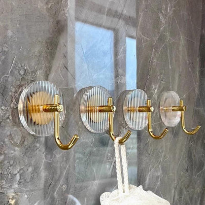 Acrylic Self Adhesive Hooks Wall Hook Home Décor Bathroom Towel Hooks Rack Hanging Coat Hanger Door Back Keys Hanger Bag Holder Wall Hanger Storage Organizer for Living Room Bedroom Wall Door