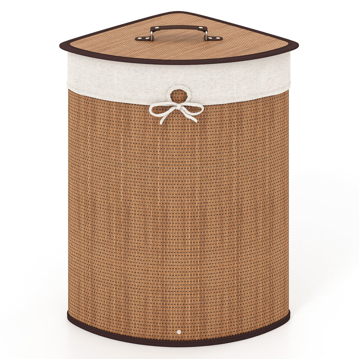 Corner Bamboo Hamper Laundry Basket
