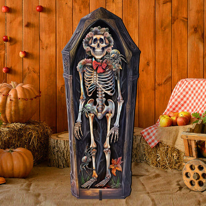 Halloween Skeleton Coffin Freestanding Decor - Halloween Garden Decor by G. Debrekht - Halloween Decor- 8652797F