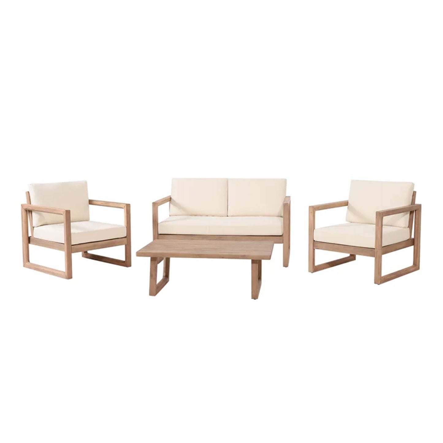 4-Piece Acacia Wood Patio Furniture Set, Outdoor Furniture