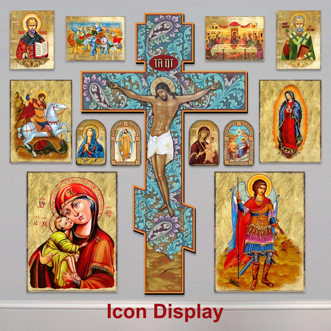 Wooden Cross of Peace Dove Modern Wooden Cross by Museum Icons - Easter Spring Decor - 88292