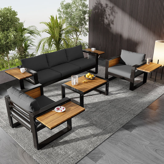 Aluminum Frame Large 4-Piece Outdoor Patio Furniture Set