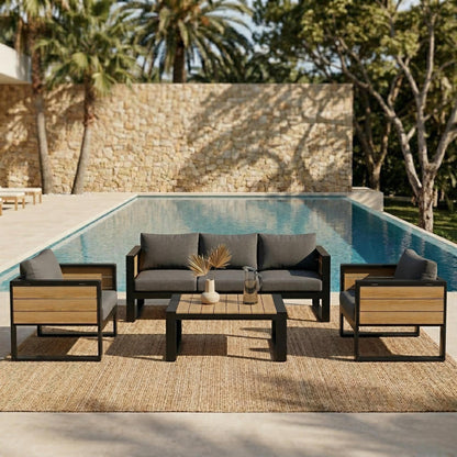Aluminum Frame Large 4-Piece Outdoor Patio Furniture Set