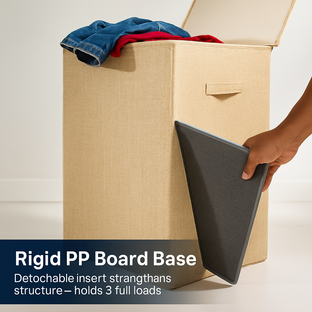 Foldable Laundry Hampers with Lid, Handles & Storage