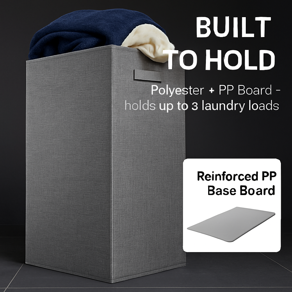 Foldable Laundry Hampers with Lid, Handles & Storage