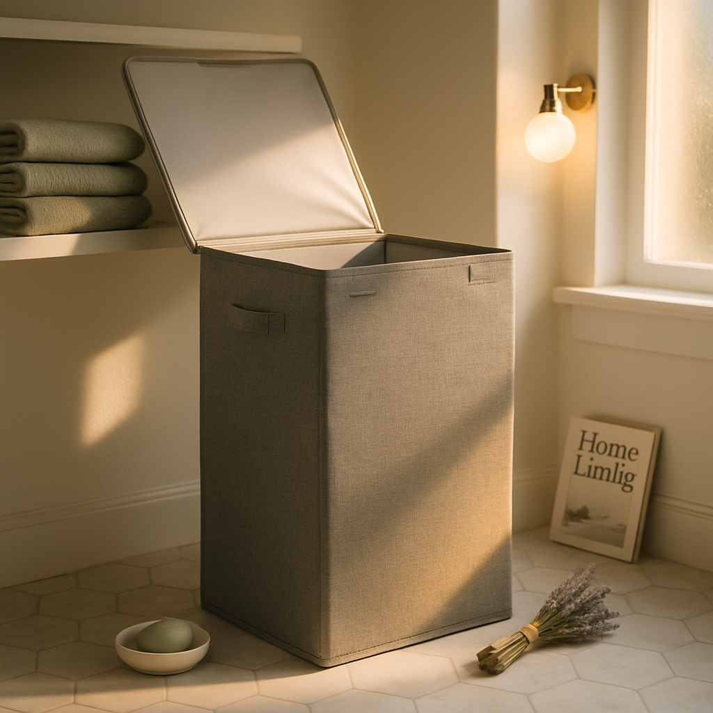 Foldable Laundry Hampers with Lid, Handles & Storage