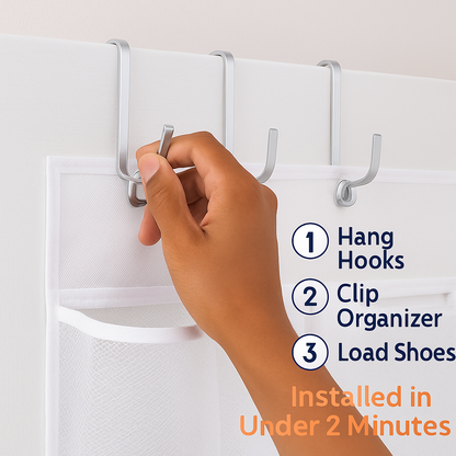 Over-the-Door 24-Pocket Shoe Rack Organizer for Closet