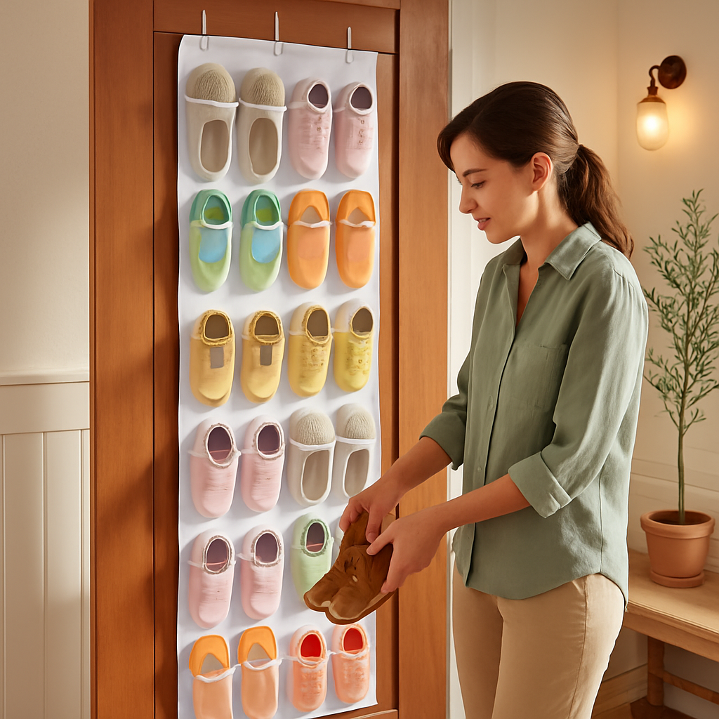 Over-the-Door 24-Pocket Shoe Rack Organizer for Closet