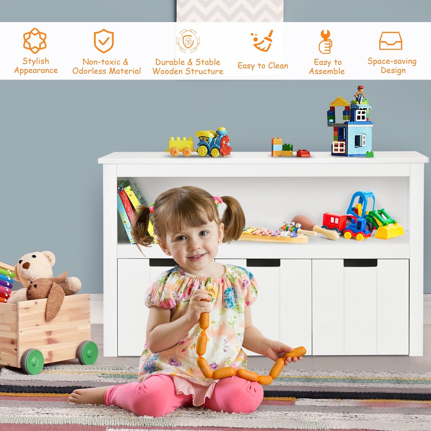 Kid Toy Storage Cabinet