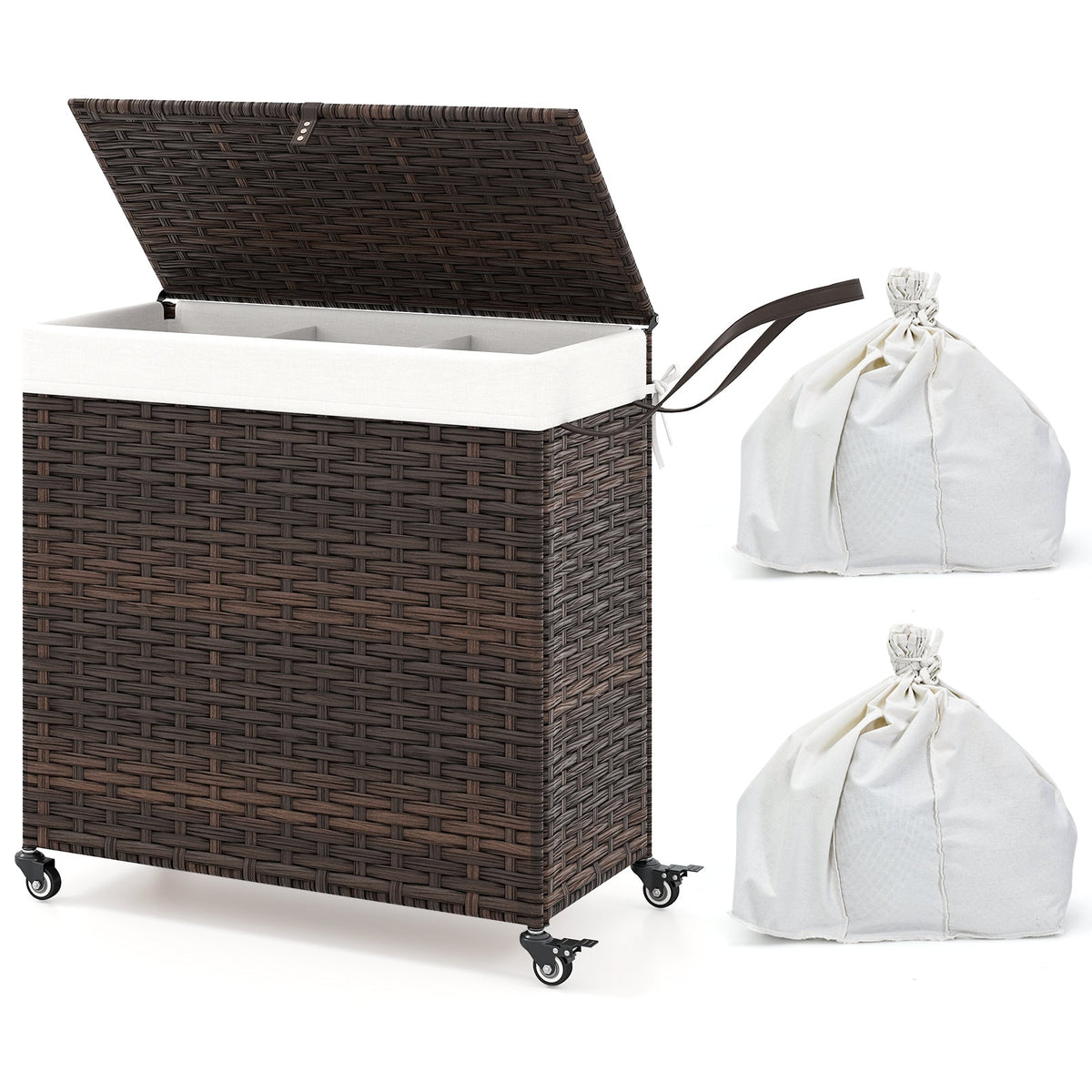 Laundry Hamper with Wheels and Lid