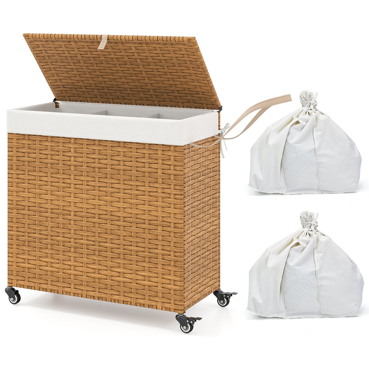 Laundry Hamper with Wheels and Lid