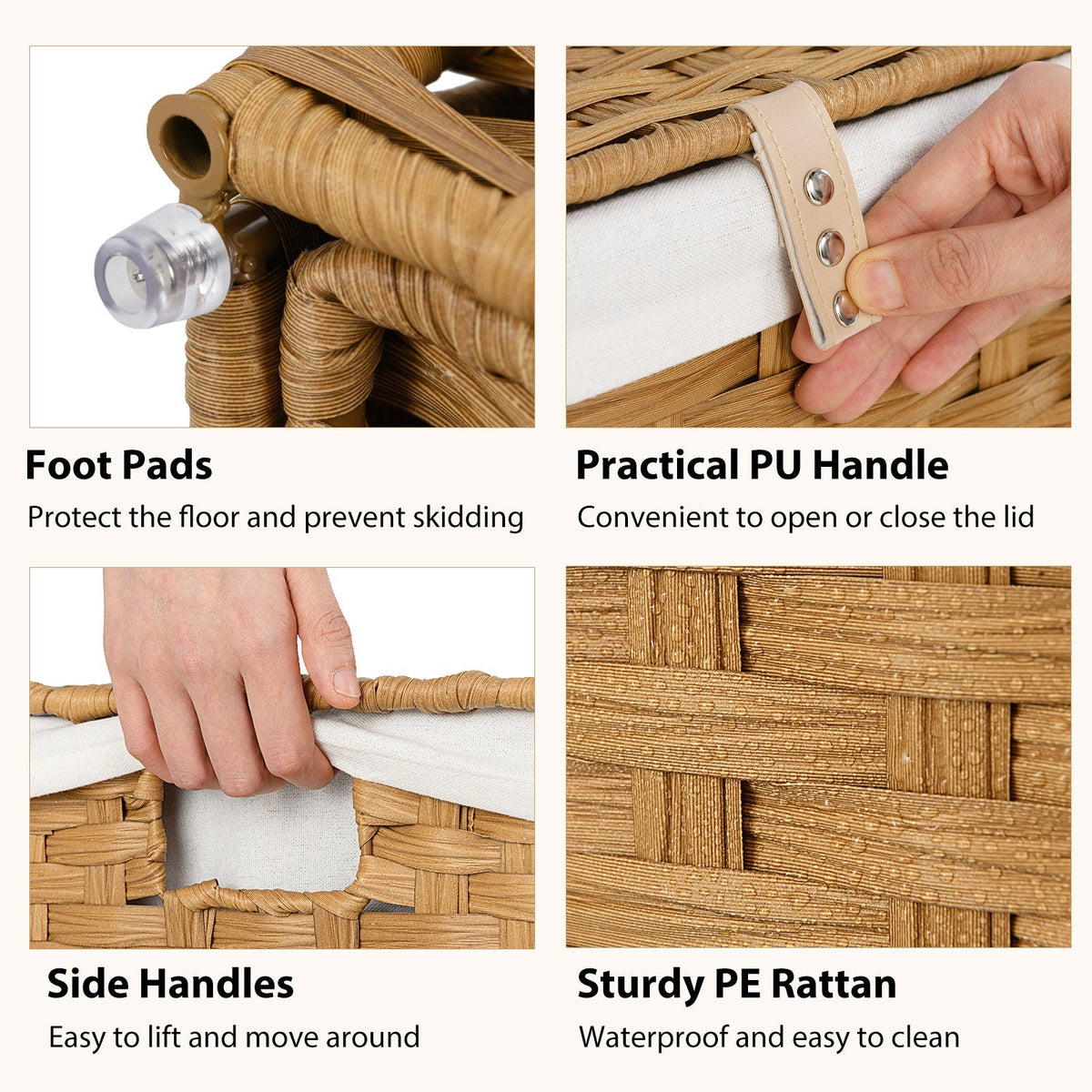 Laundry Hamper with Wheels and Lid