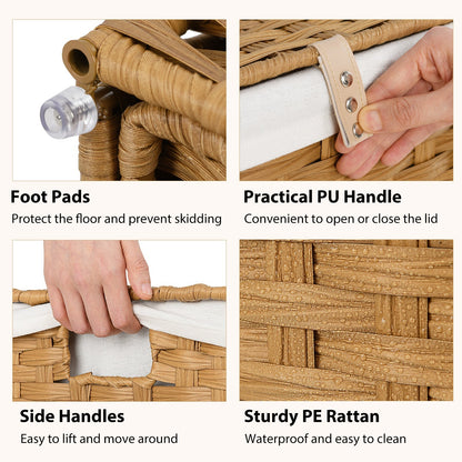 Laundry Hamper with Wheels and Lid
